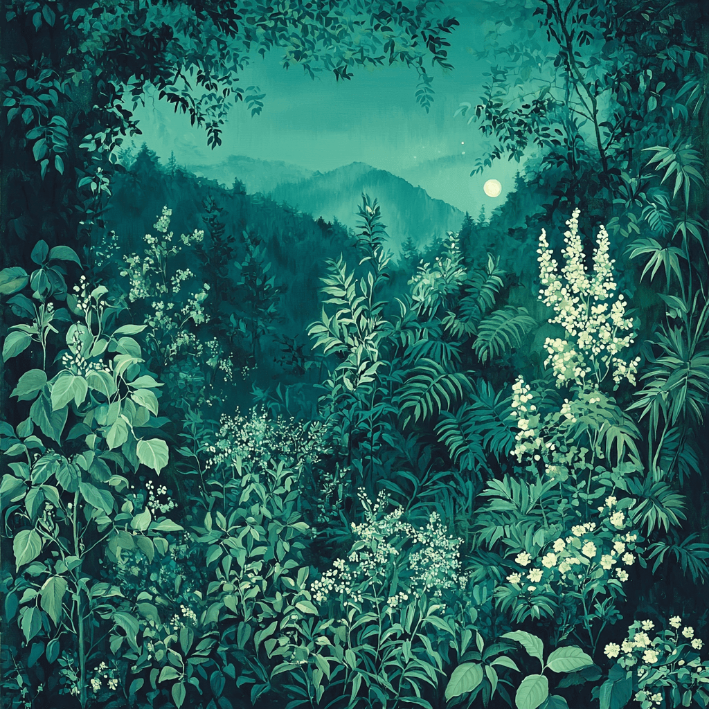 Henri Rousseau Inspired Enchanted Night Garden Paint By Color
