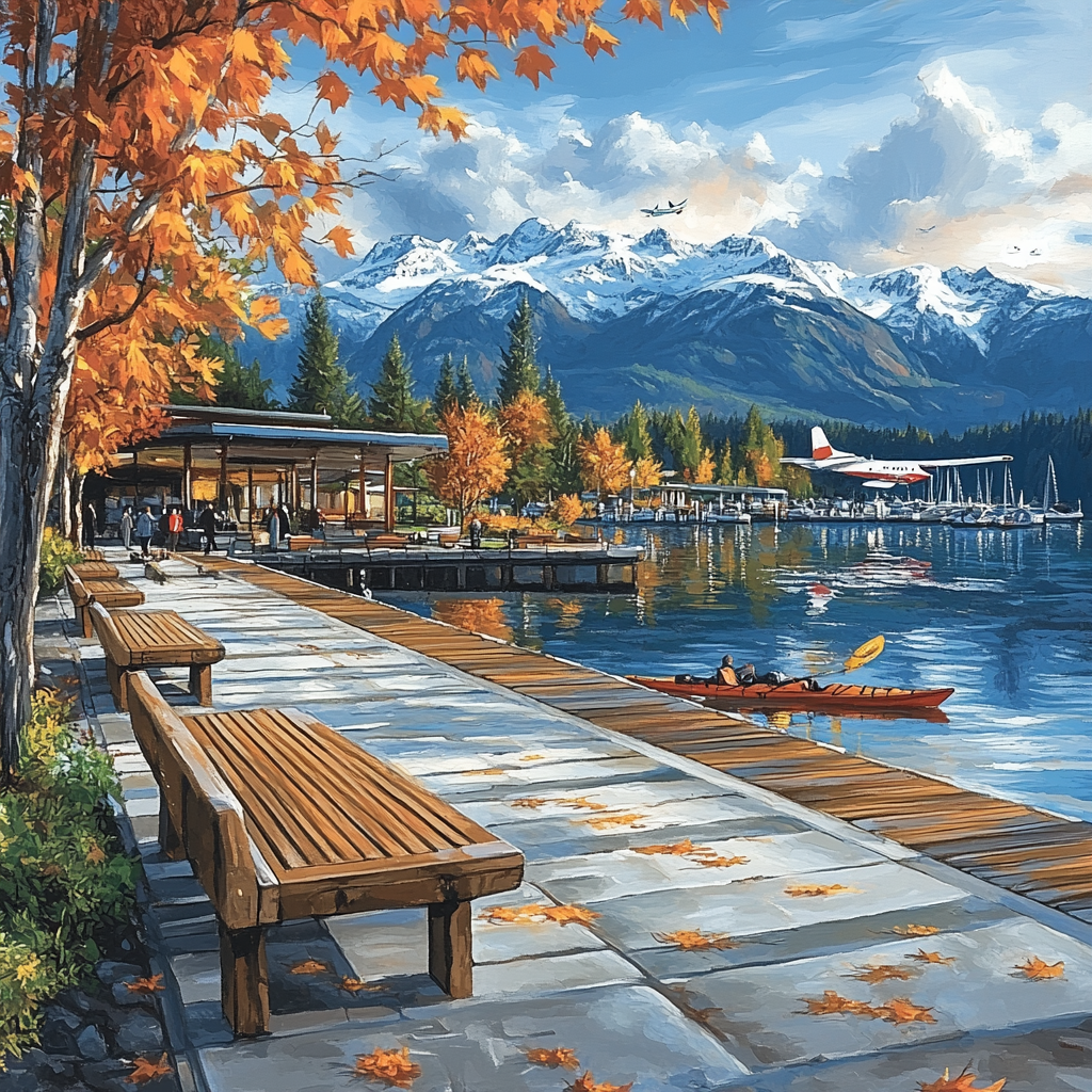 Harborfront Boardwalk Vancouver Canada Numbered painting kits