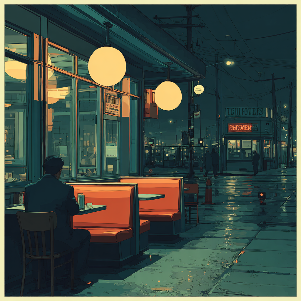 Edward Hopper Inspired Late Diner Paint by numbers kits