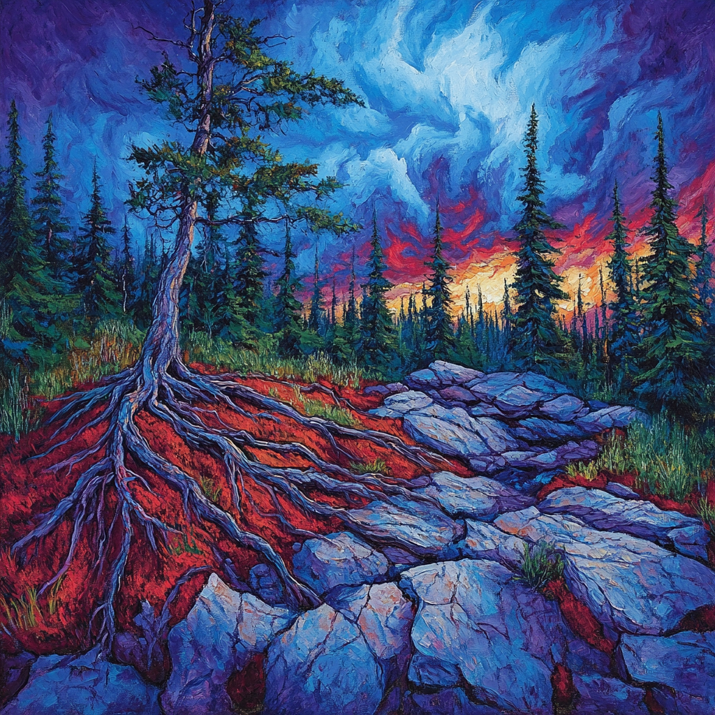 Arthur Lismer Inspired Twisted Roots And Windswept Pines Painting by numbers kit
