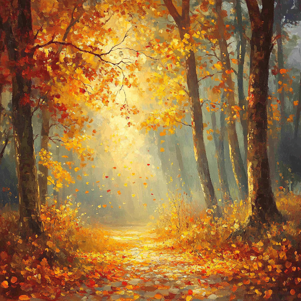 Claude Monet Inspired Autumn Woods painting number kit