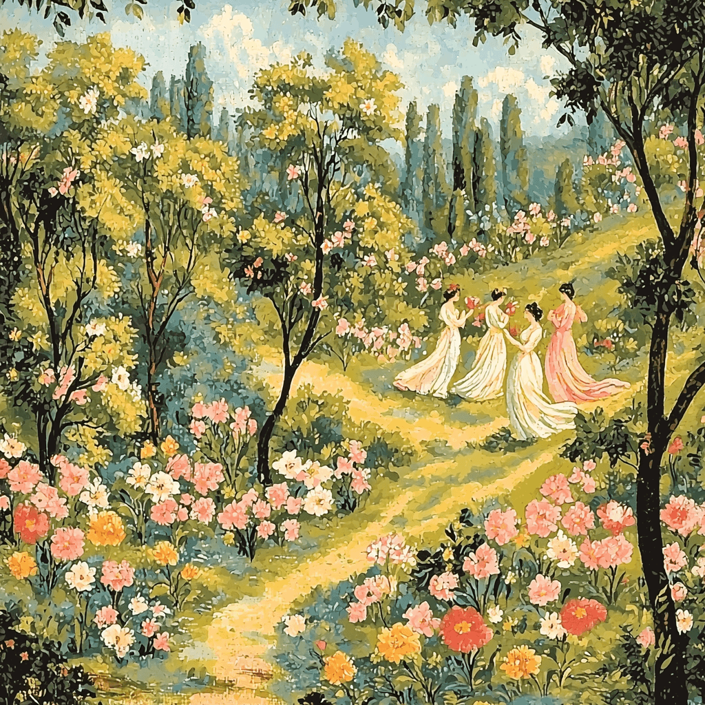 Sandro Botticelli Inspired Renaissance Gardens With Botticelli's Touch Paint By Color