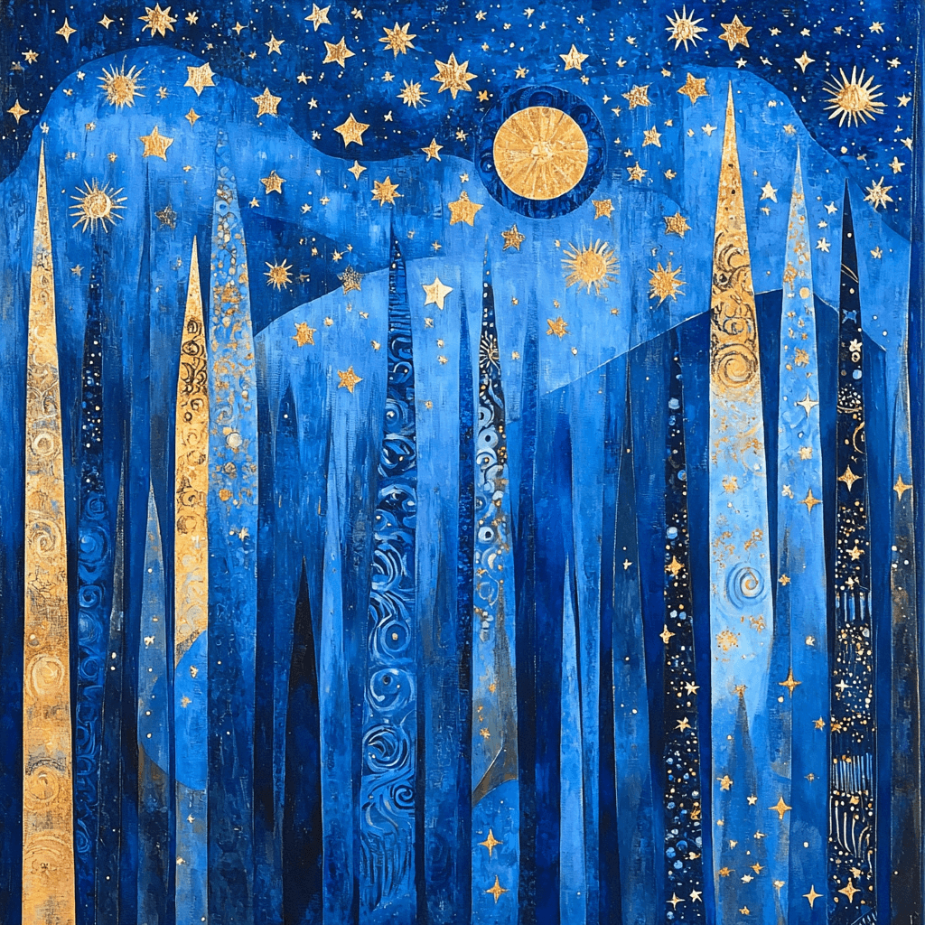 Gustav Klimt Inspired Starlit Patterns Paint By Numbers