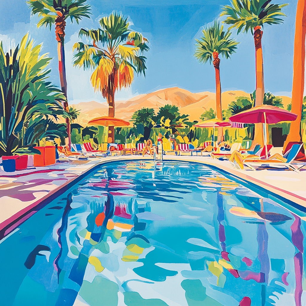 David Hockney Inspired Swimming Pool paint by numbers