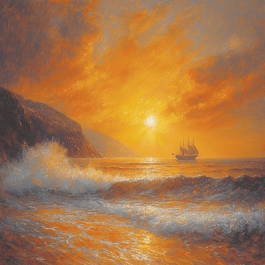 J.M.W. Turner Inspired Vibrant Horizon Paint By Color