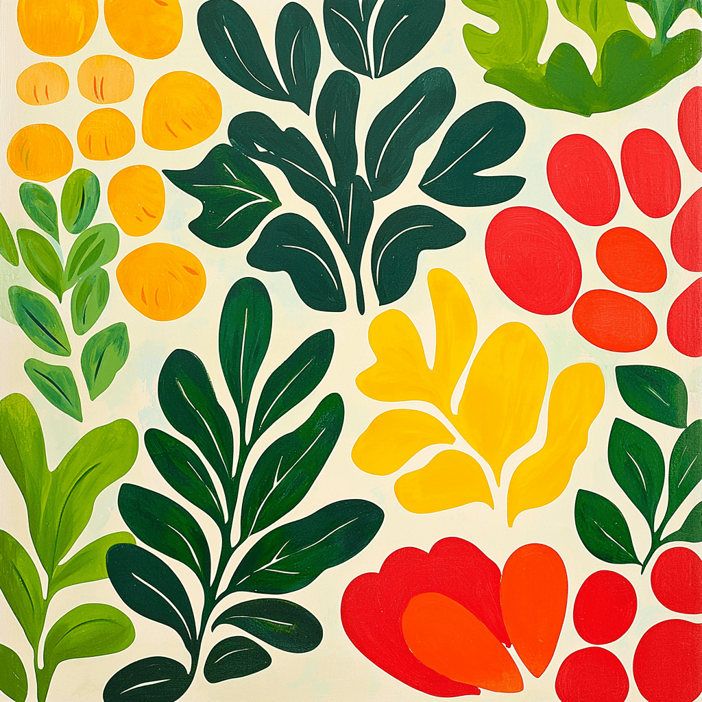 Henri Matisse Inspired Whimsical Vegetables DIY Paint By Numbers