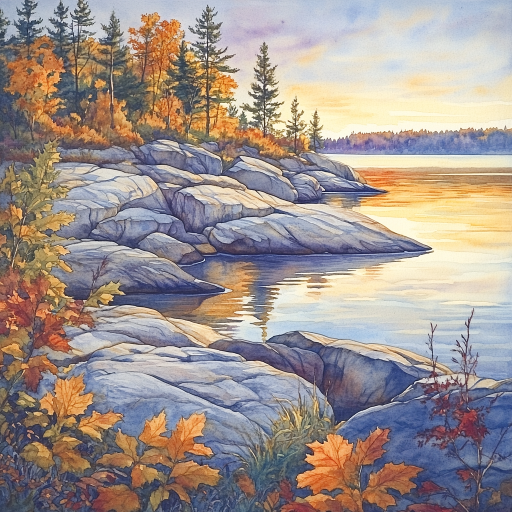 Franklin Carmichael Inspired Luminous Autumn Ridge Reflections Paint by numbers kits