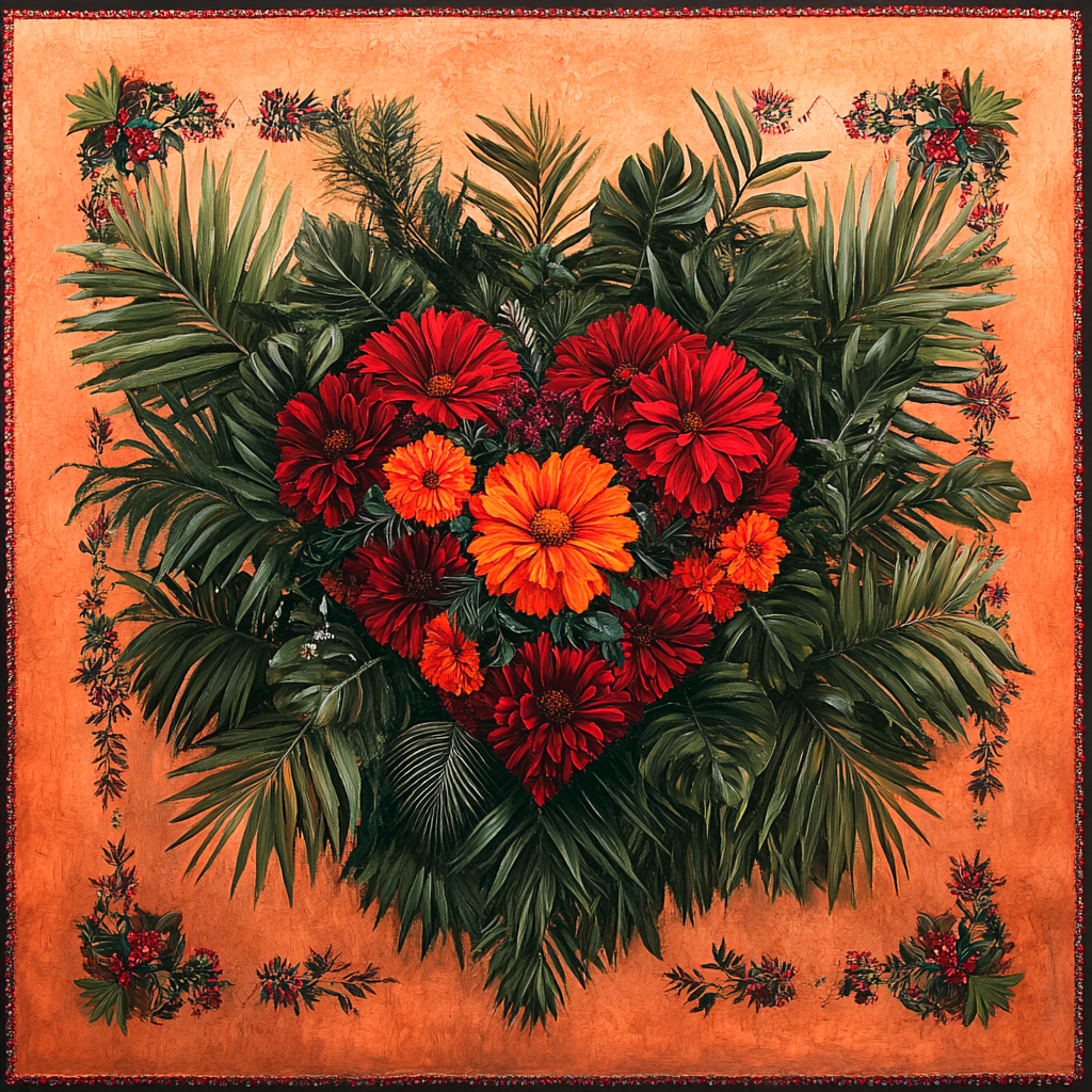 Frida Kahlo Inspired Botanical Heart Paint by numbers kits