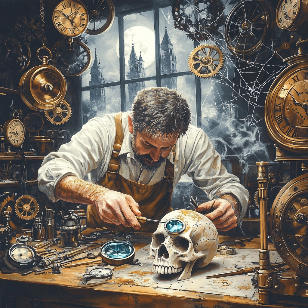 Haunted Clockmaker Of The Hollow painting number kit