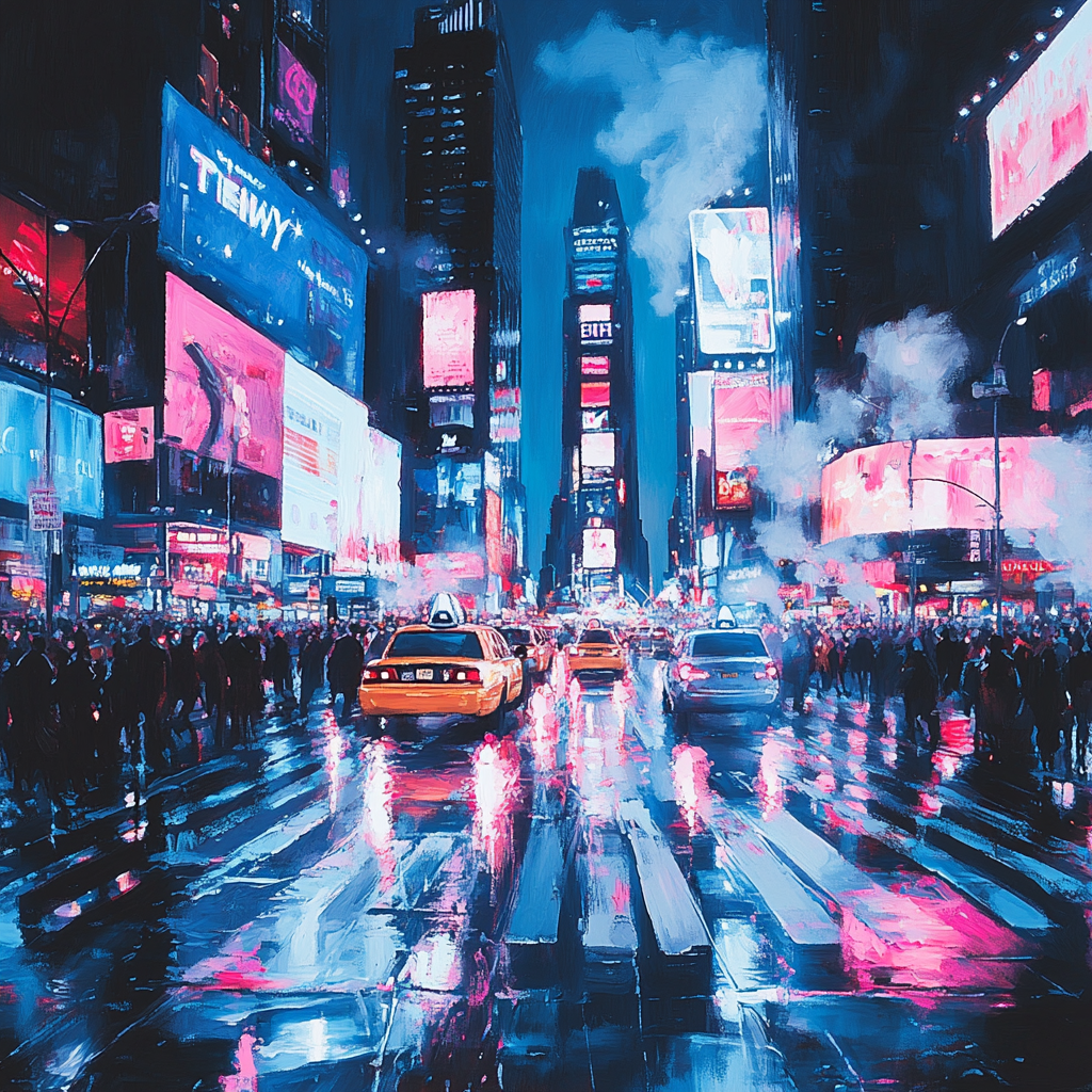 Times Square At Night New York United States Paint by numbers kits