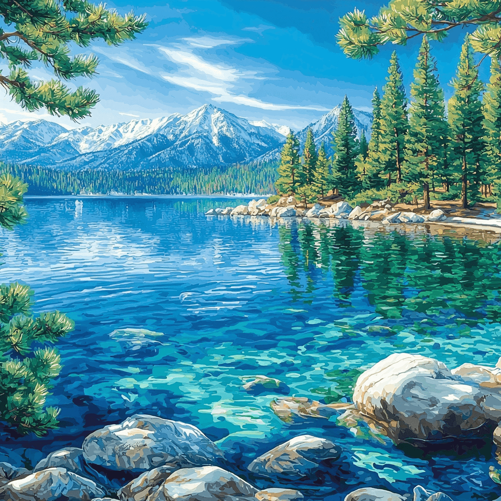 Lake Tahoe Painting Number Kit