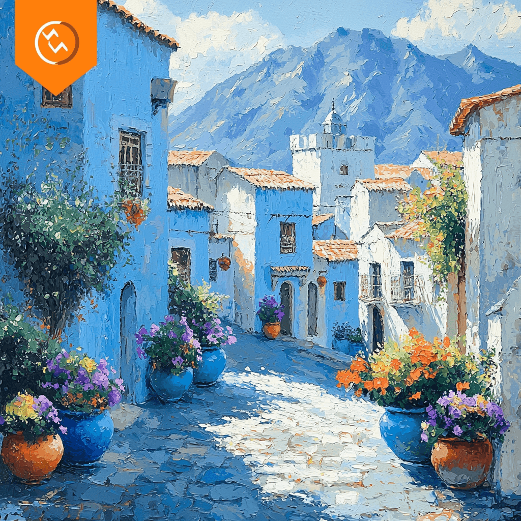 The Blue City - Chefchaouen Painting Number Kit