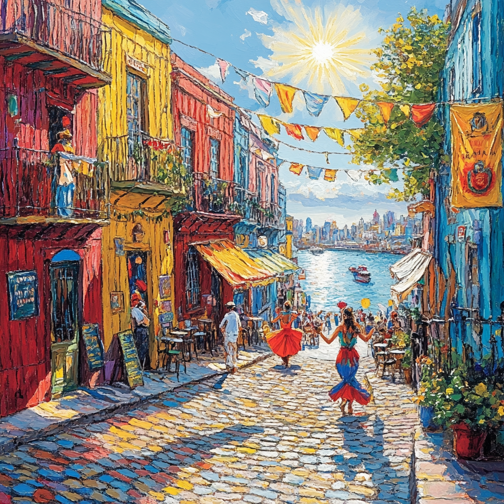 La Boca Colorful Houses Buenos Aires Argentina paint by color