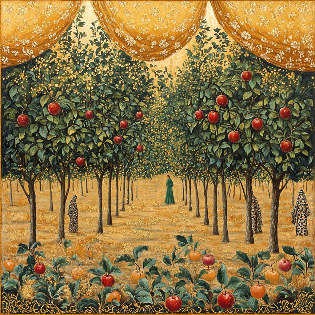 Gustave Klimt Inspired Winter Orchard paint by number