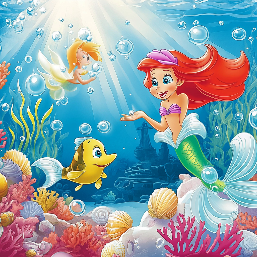 Ariel And Flounder Undersea Treasure DIY paint by numbers