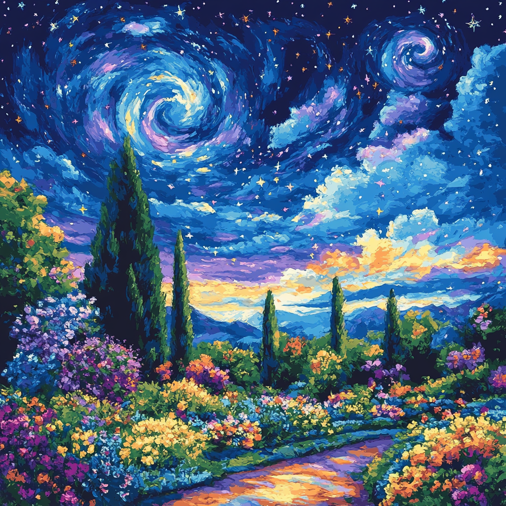 Paul Cézanne Inspired Celestial Gardens paint by color