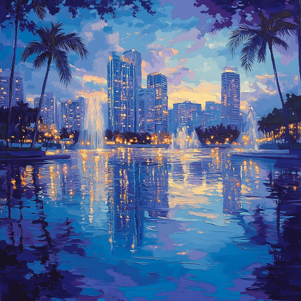 Marina Bay Sands Reflection Singapore Singapore paint by number