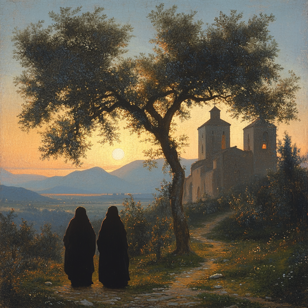 Giorgione Inspired Twilight Pastoral Number painting