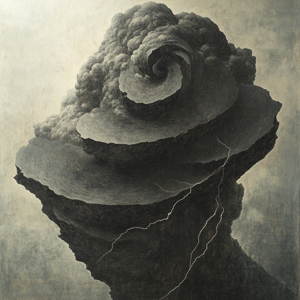 Michelangelo Inspired Thunderstorm Boulder Number painting