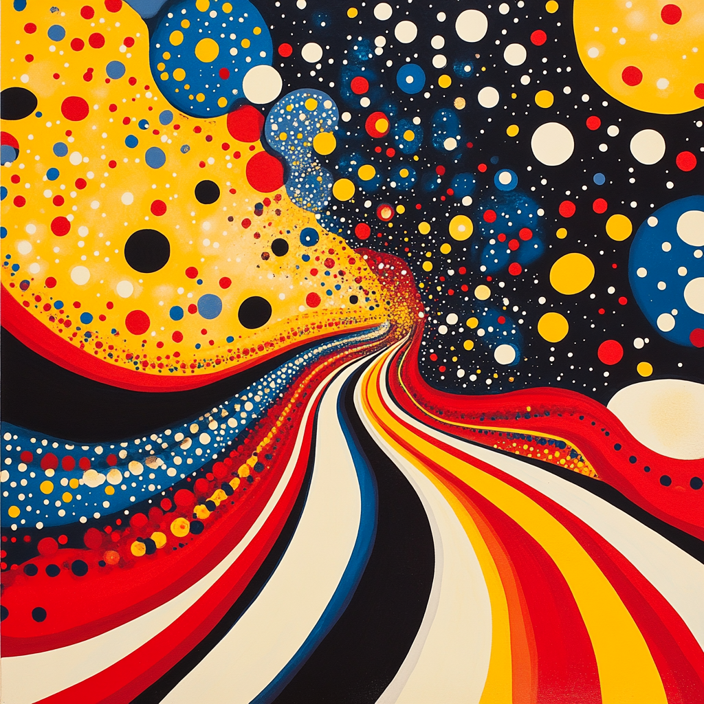 Yayoi Kusama Inspired Cosmic Infinity Loop paint by numbers