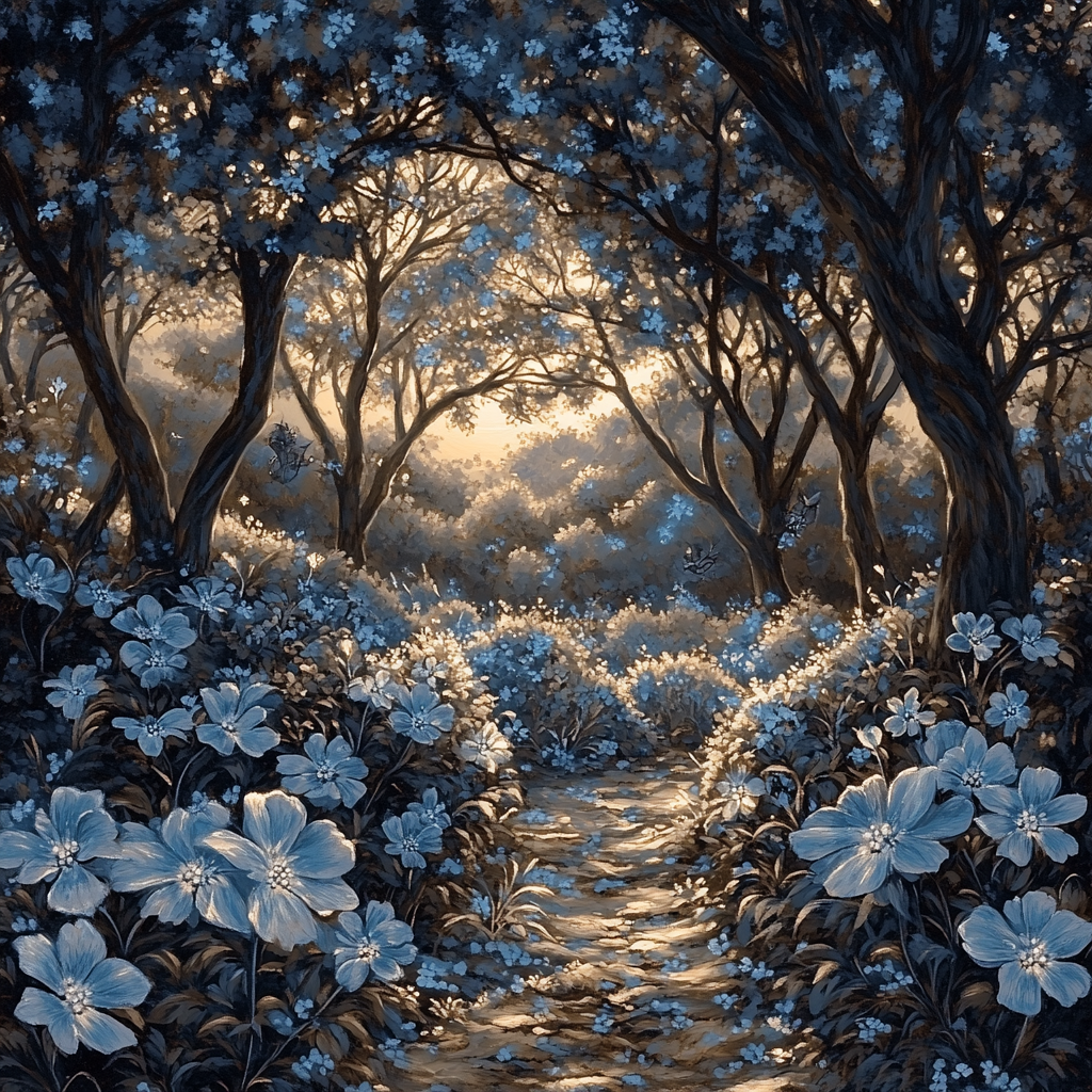 Michelangelo Inspired Midnight Garden Numbered painting kits