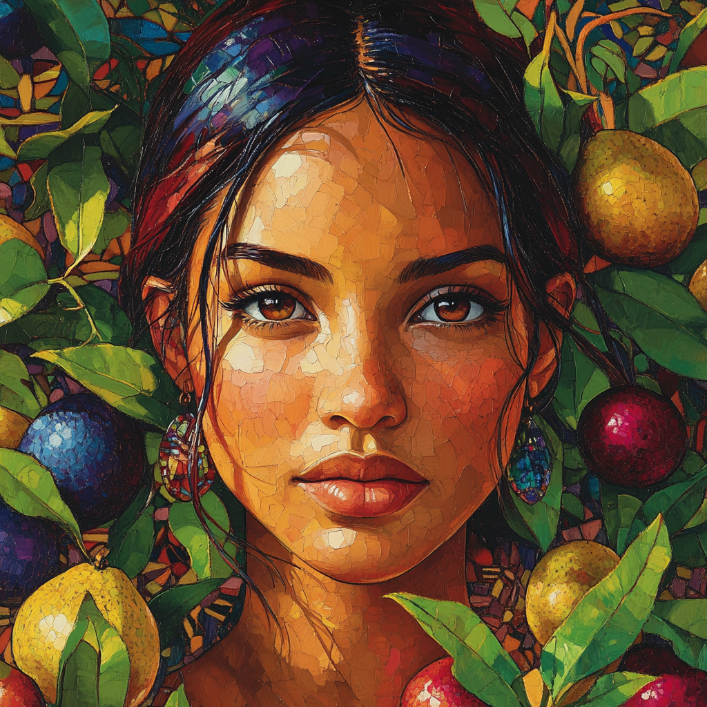 Frida Kahlo Inspired Orchard Self Portrait paint by number