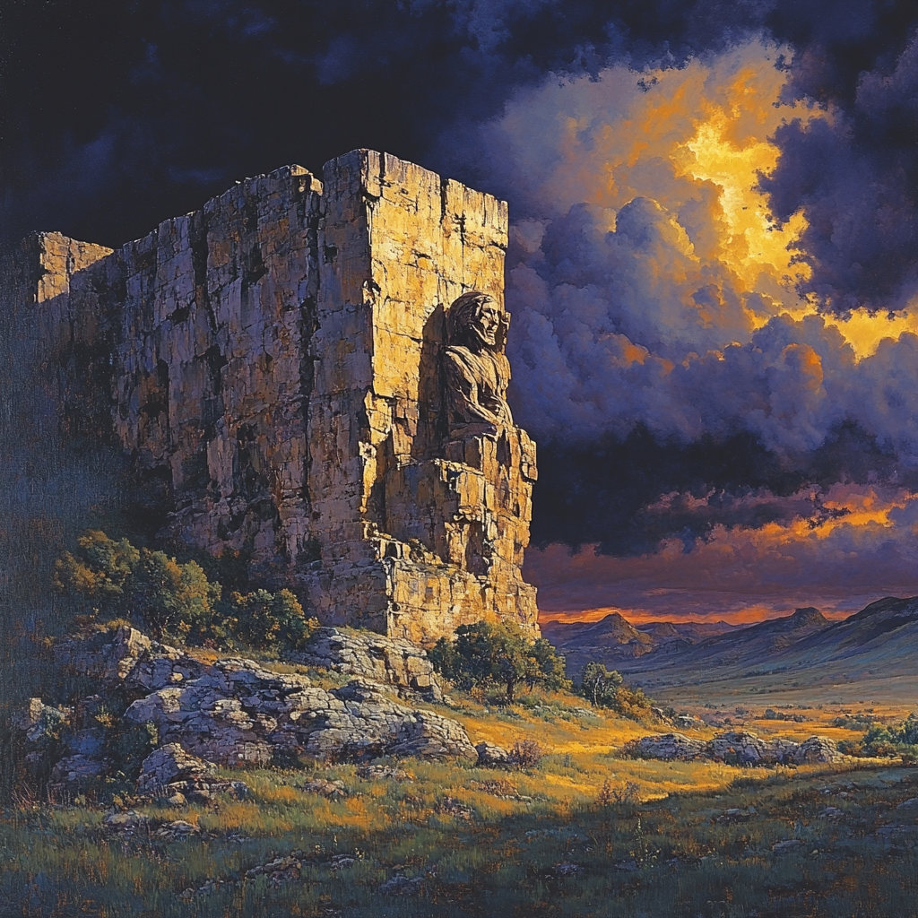 Michelangelo Inspired Heroic Mountain paint by numbers