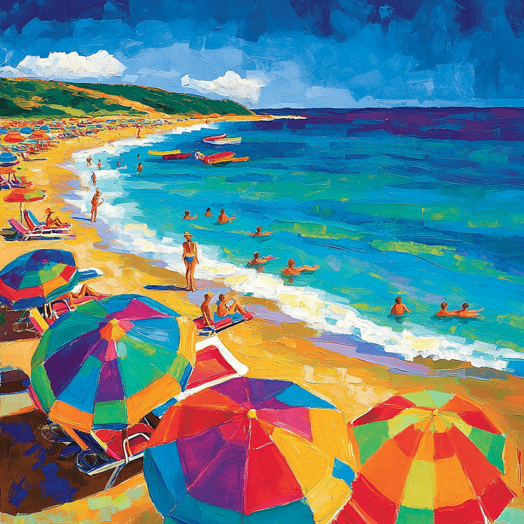 Hockney Inspired Bright Beach Day painting number kit