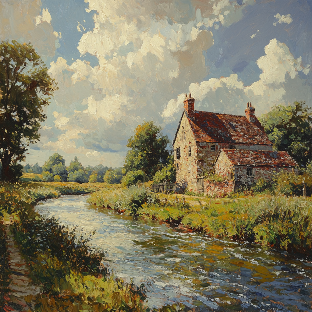 John Constable Inspired River Mill Numbered painting kits