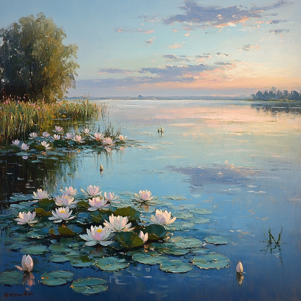 Claude Monet Inspired Waterlily Dawn Mist Paint by numbers kits