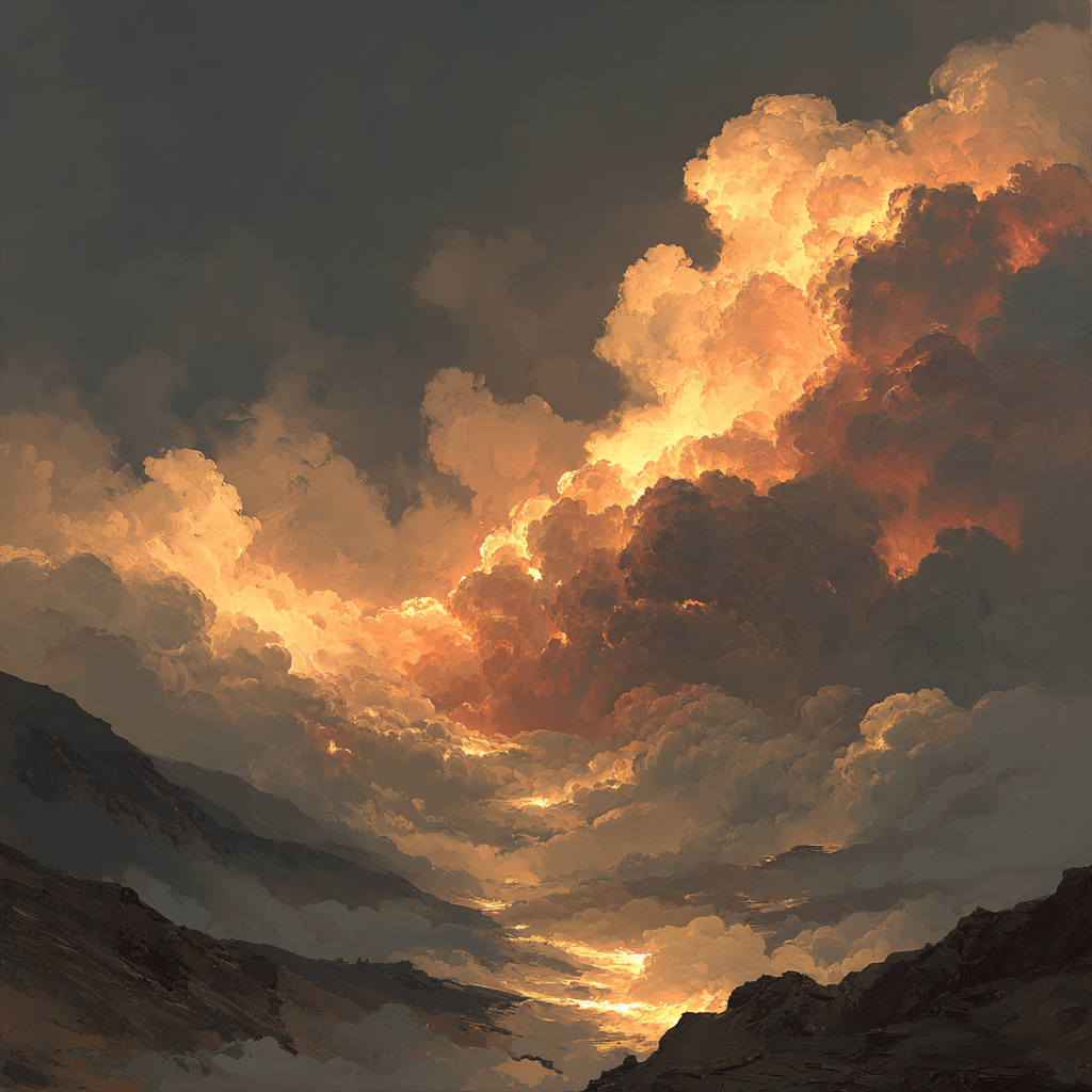 J.M.W. Turner Inspired Volcano Eruption Painting by numbers kit