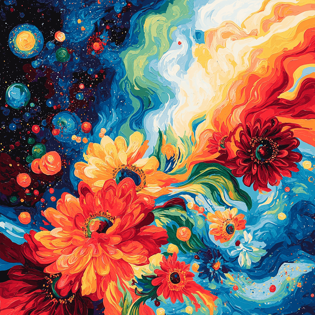 Dali Inspired Cosmic Flora Numbered Painting Kits