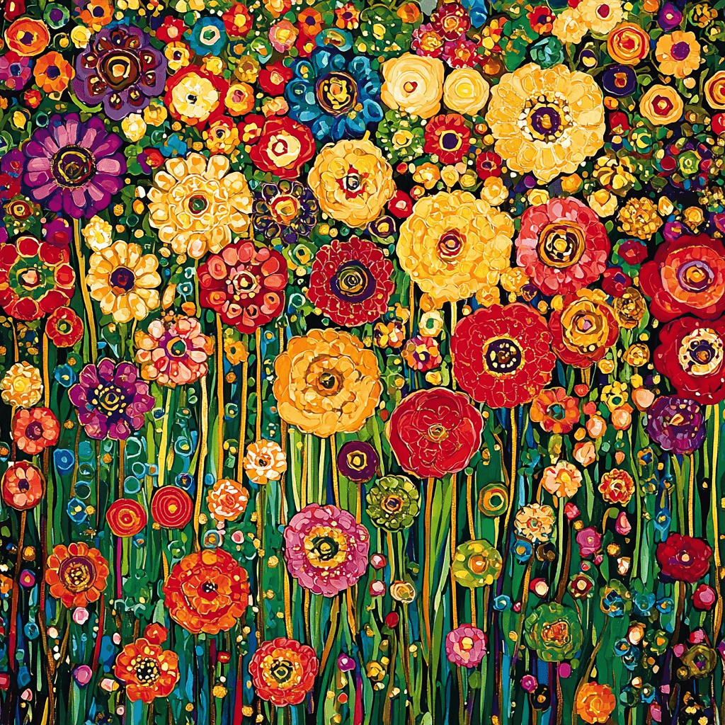 Gustav Klimt Inspired Flower Symphony Paint By Numbers Kits