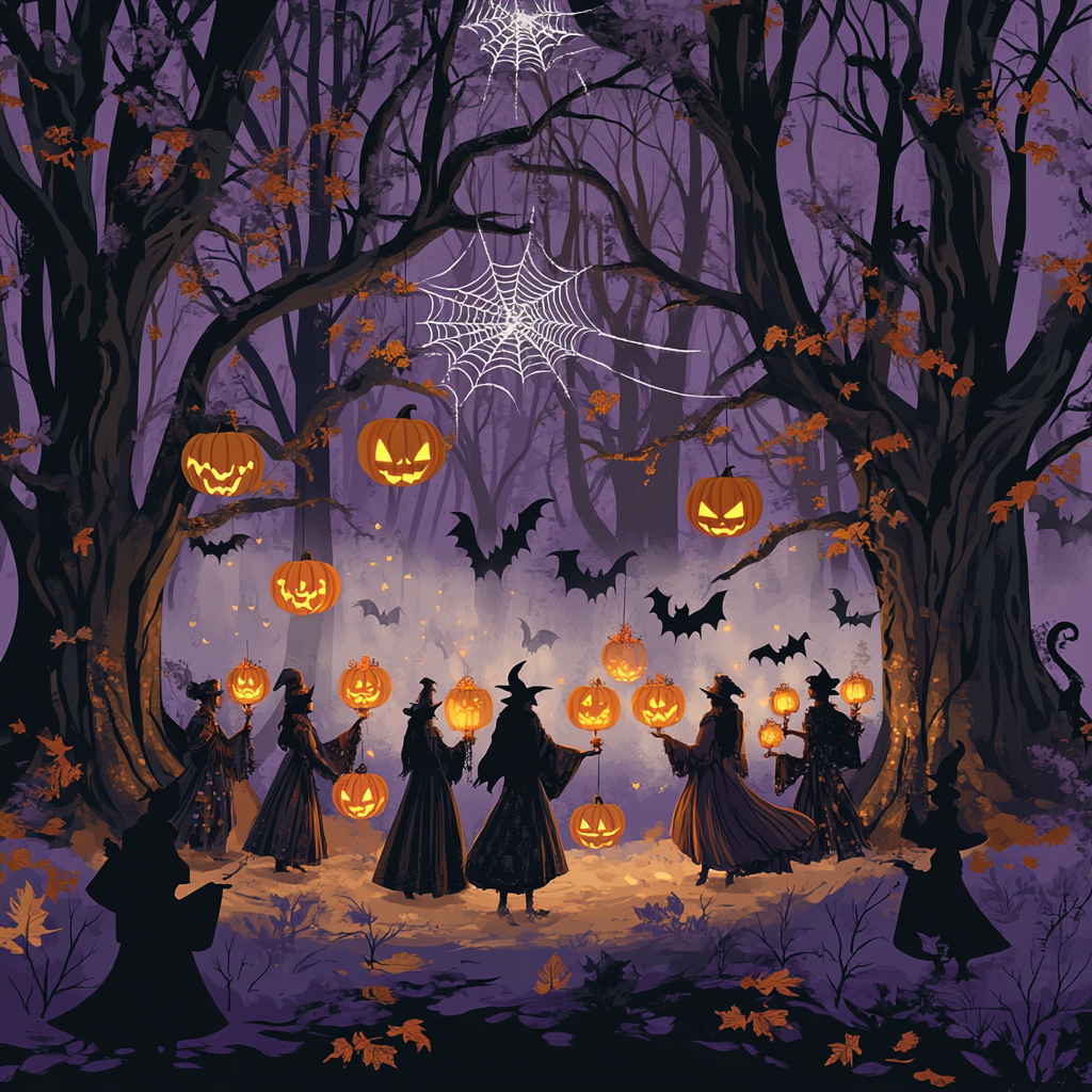 Mystical Halloween Lantern Festival Numbered painting kits