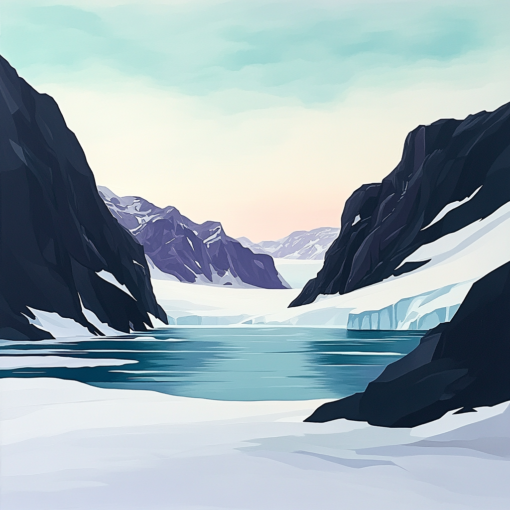 Lawren Harris Inspired Serene Icebound Fjord Painting by numbers kit