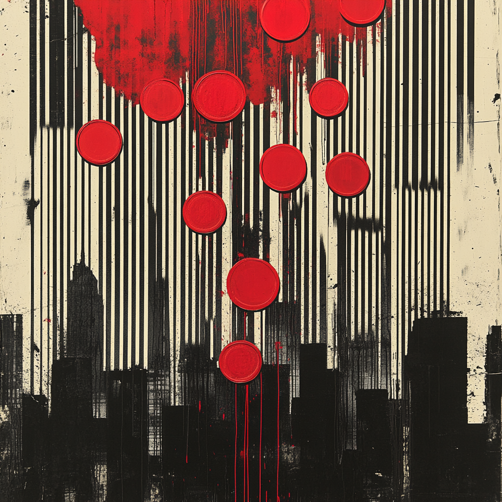 Banksy Inspired Anti Capitalism Barcode Sky Number painting