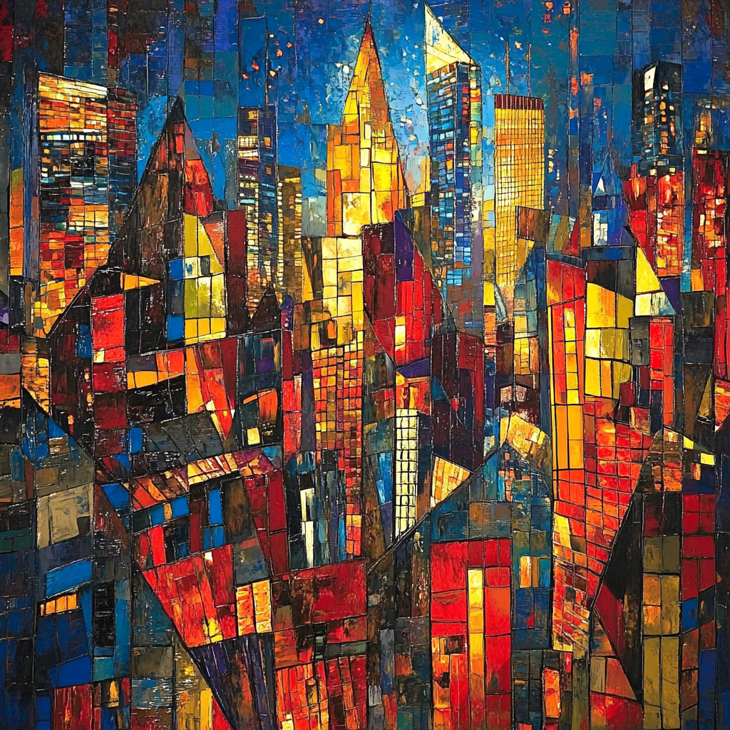 Picasso Inspired Abstract Citylights Paint by numbers kits