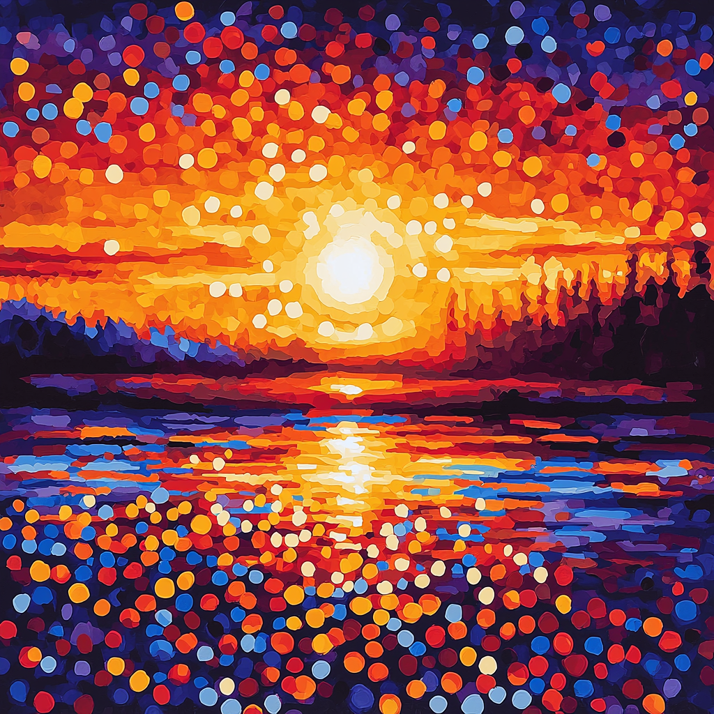 Georges Seurat Inspired Ember's Glow Paint By Number