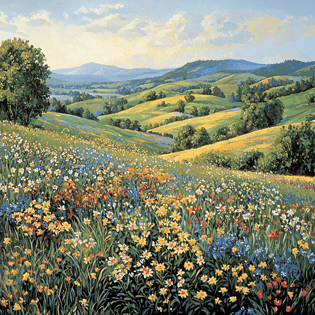 Claude Monet Inspired Whimsical Landscape Numbered Painting Kits