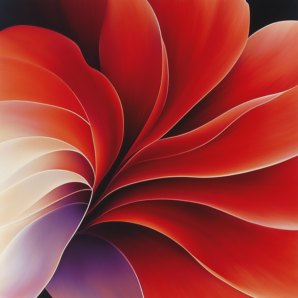 Georgia O’Keeffe Inspired Monumental Red Petal Close Up painting number kit
