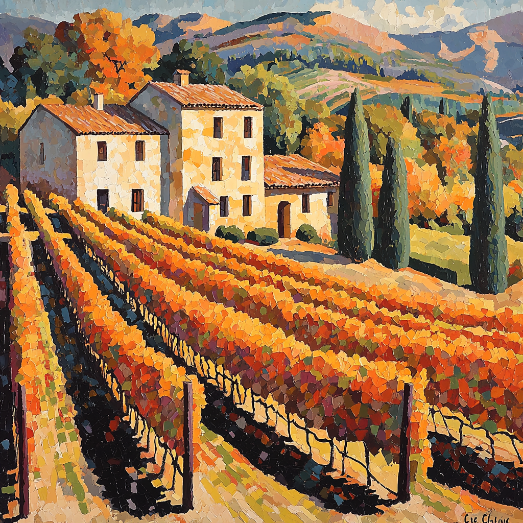 Paul Cézanne Inspired Serenade Of Autumn Vines Paint By Color