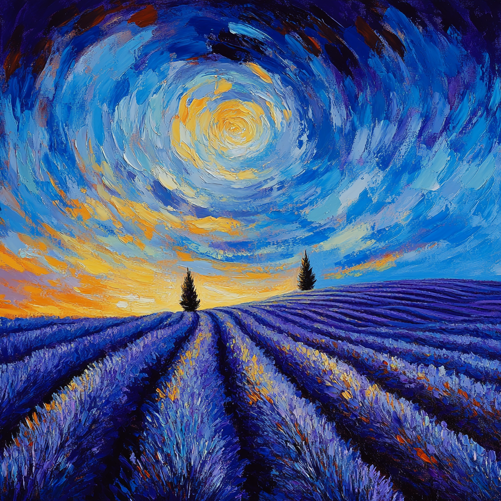 Van Gogh Inspired Lavender Hill Painting by numbers kit