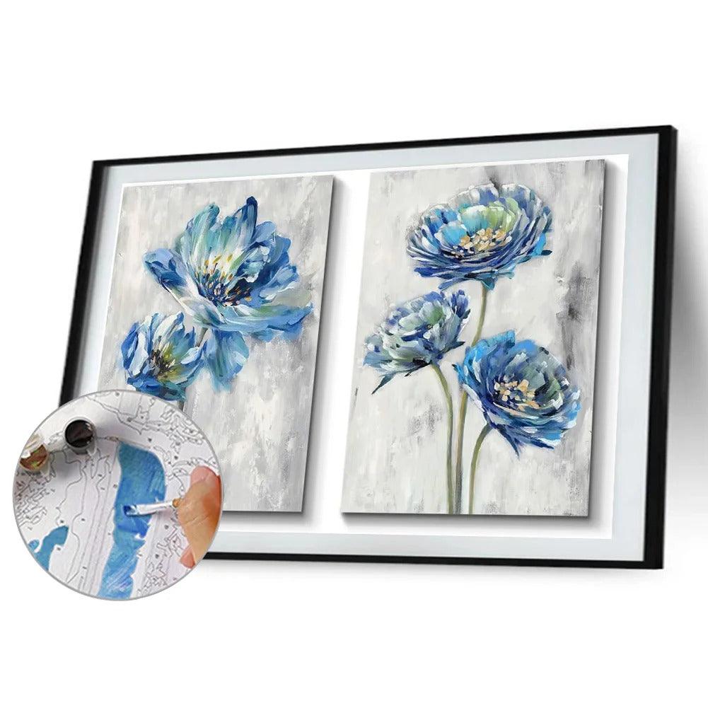 2 Piece Flower Paint By Numbers Kit - Artistry Rack