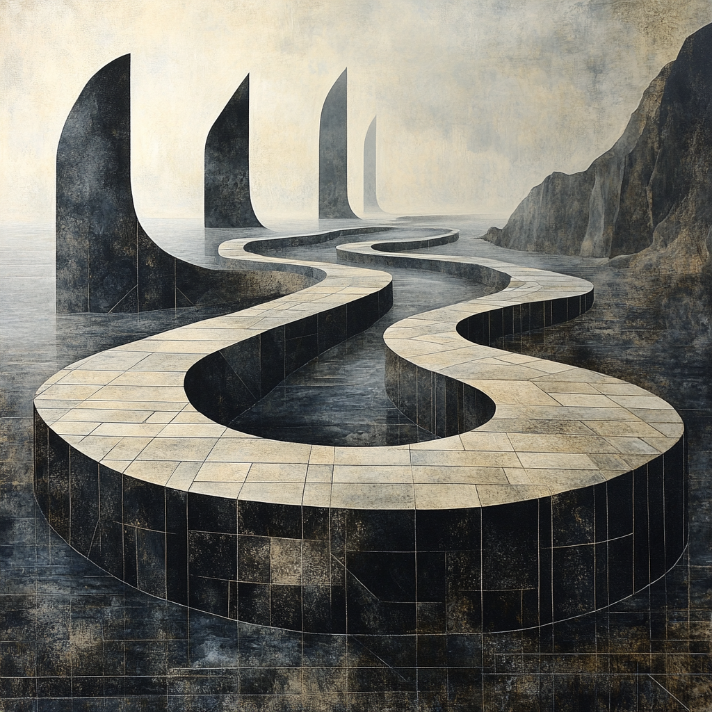 M.C. Escher Inspired Möbius Tides paint by number