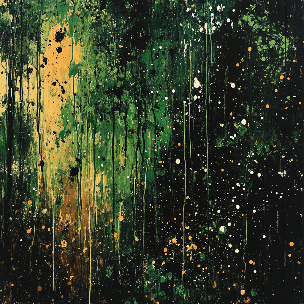 Jackson Pollock Inspired Forest Abstract Number painting