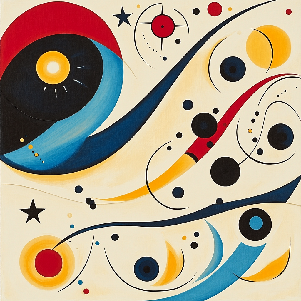 Joan Miró Inspired Stardust Orchestra paint by color