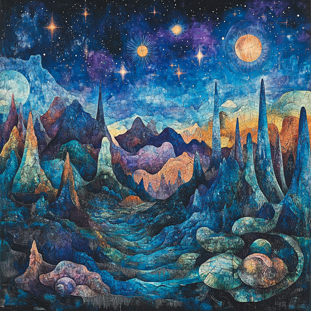 Max Ernst Inspired Mysterious Cosmic Landscape Painting by numbers kit