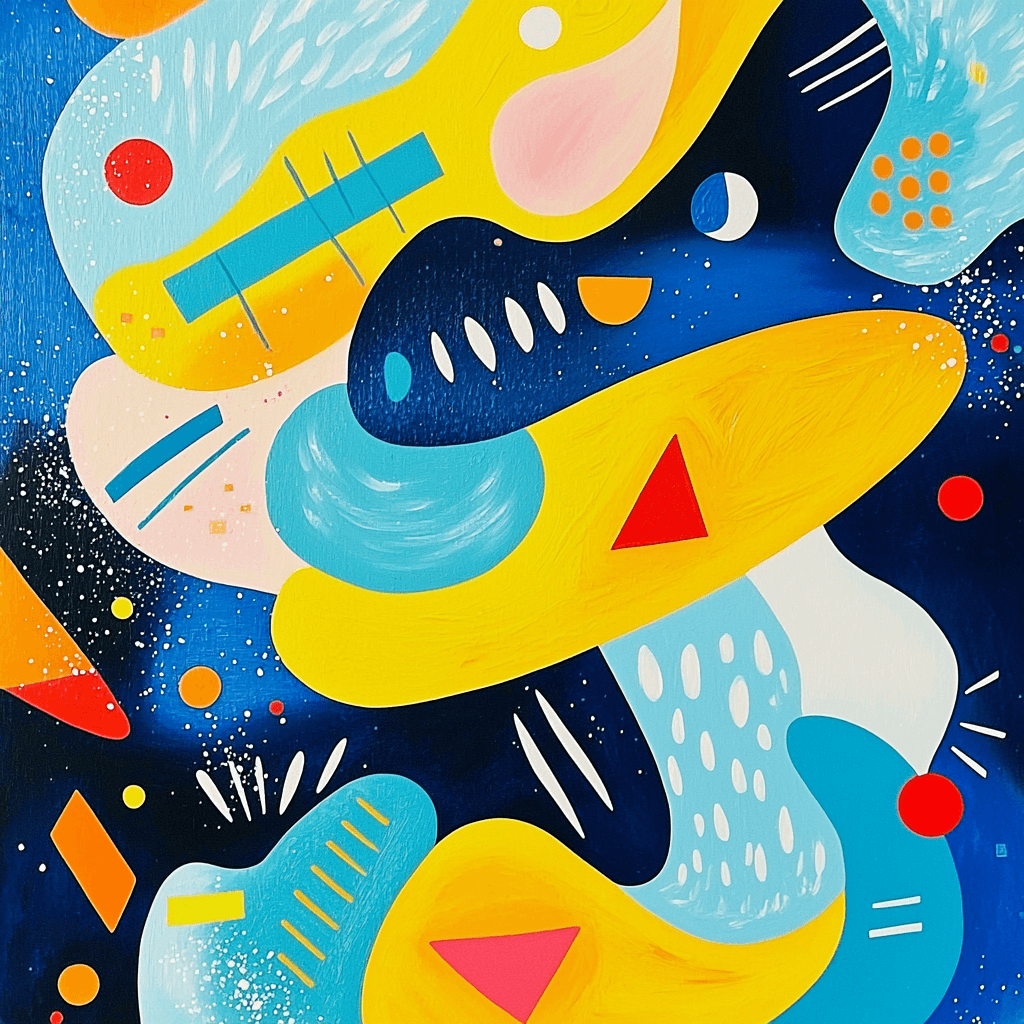 Joan Miró Inspired Vibrant Illusions Number Painting