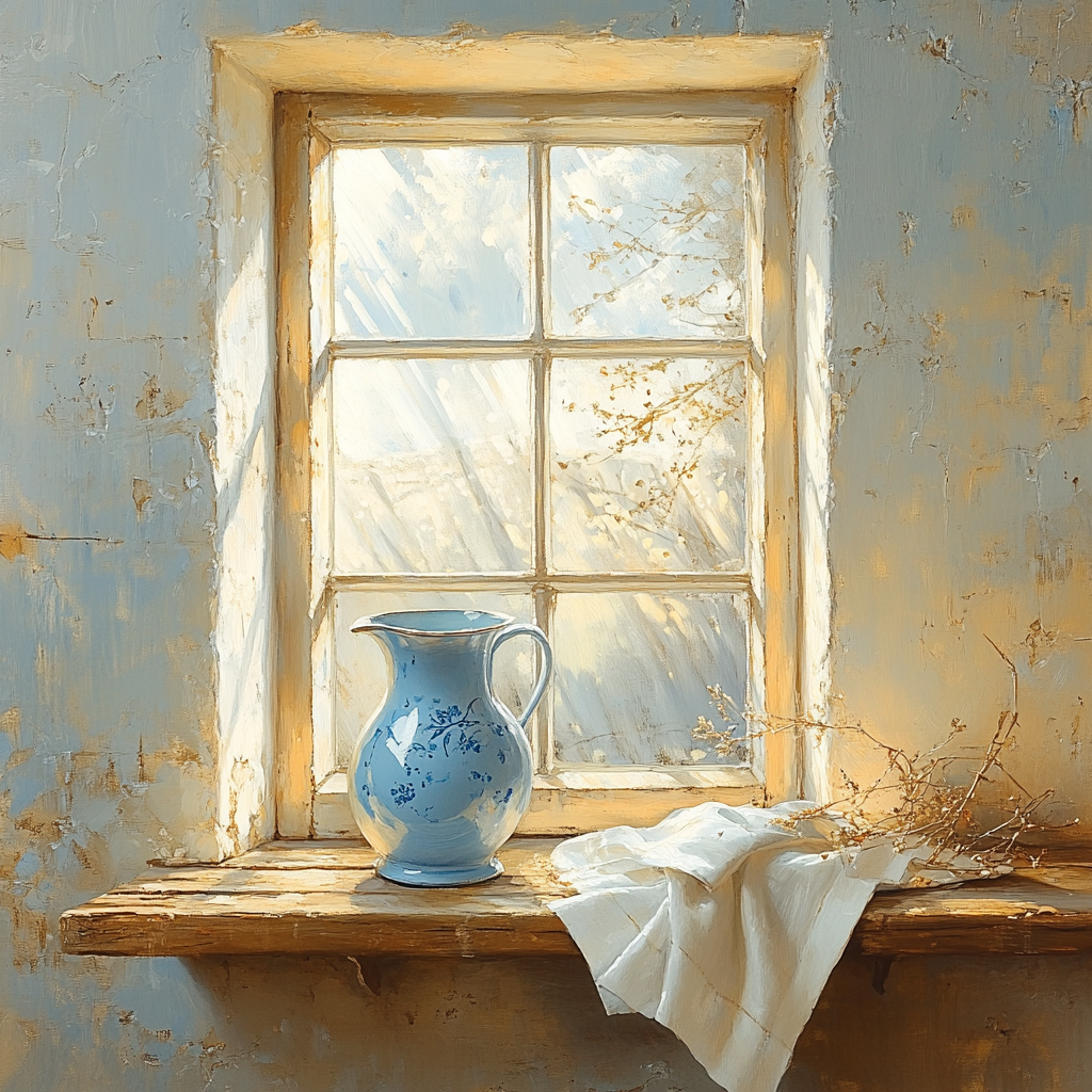 Johannes Vermeer Inspired Luminous Delft Window With Blue Jug paint by numbers