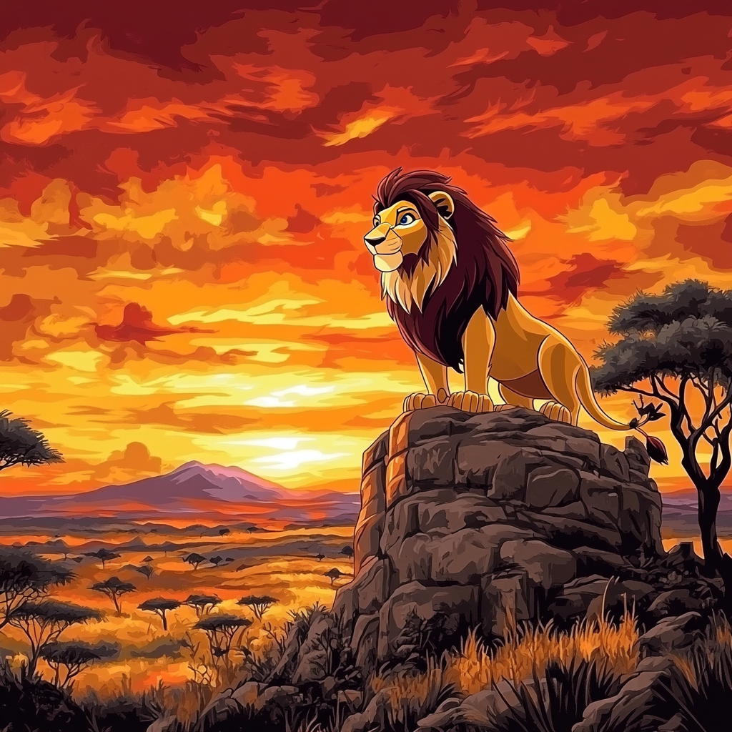 Simba’s Sunset Serenade paint by numbers